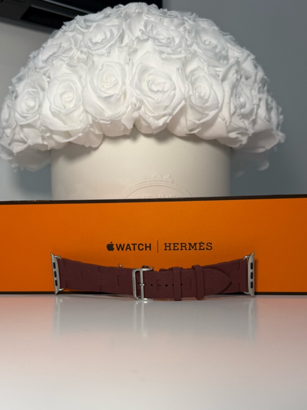 Apple Watch Hermès 45mm Rouge H Kilim Band w/ Stainless Steel Deployment Buckle